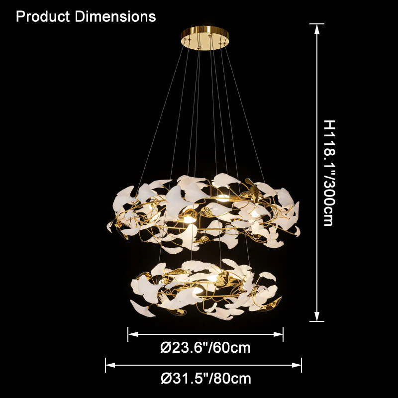 WOMO Circular Tiered Gingko Chandelier-WM2427 - Image 9