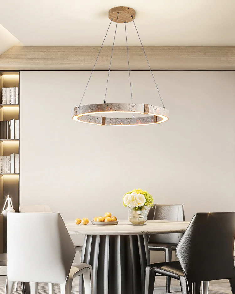 WOMO Circular Travertine Chandelier-WM3061 - Image 3