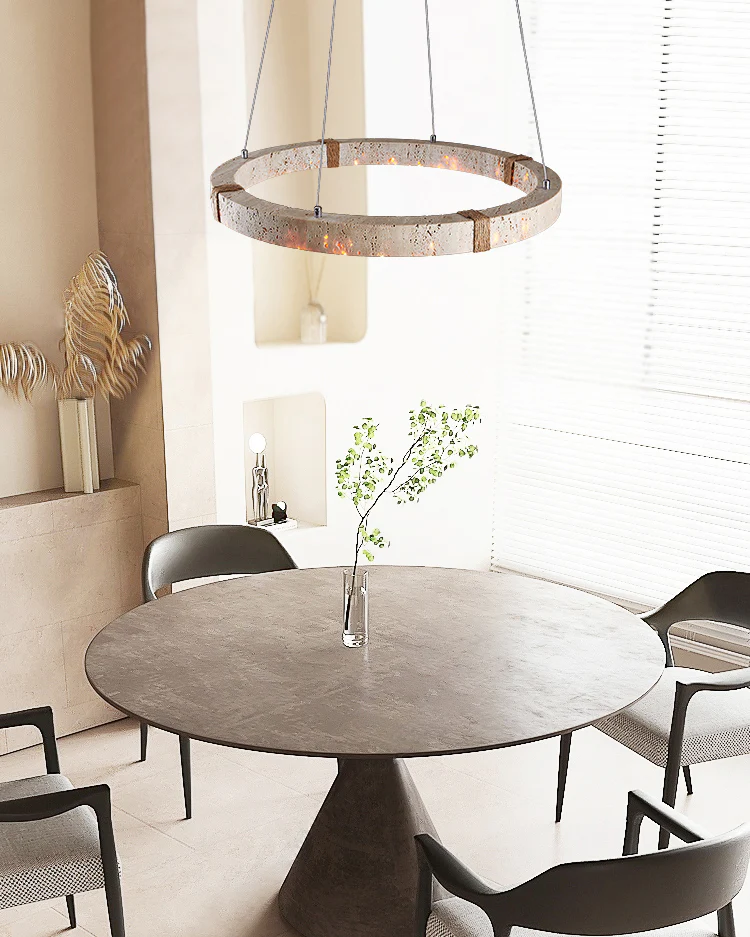 WOMO Circular Travertine Chandelier-WM3061 - Image 4