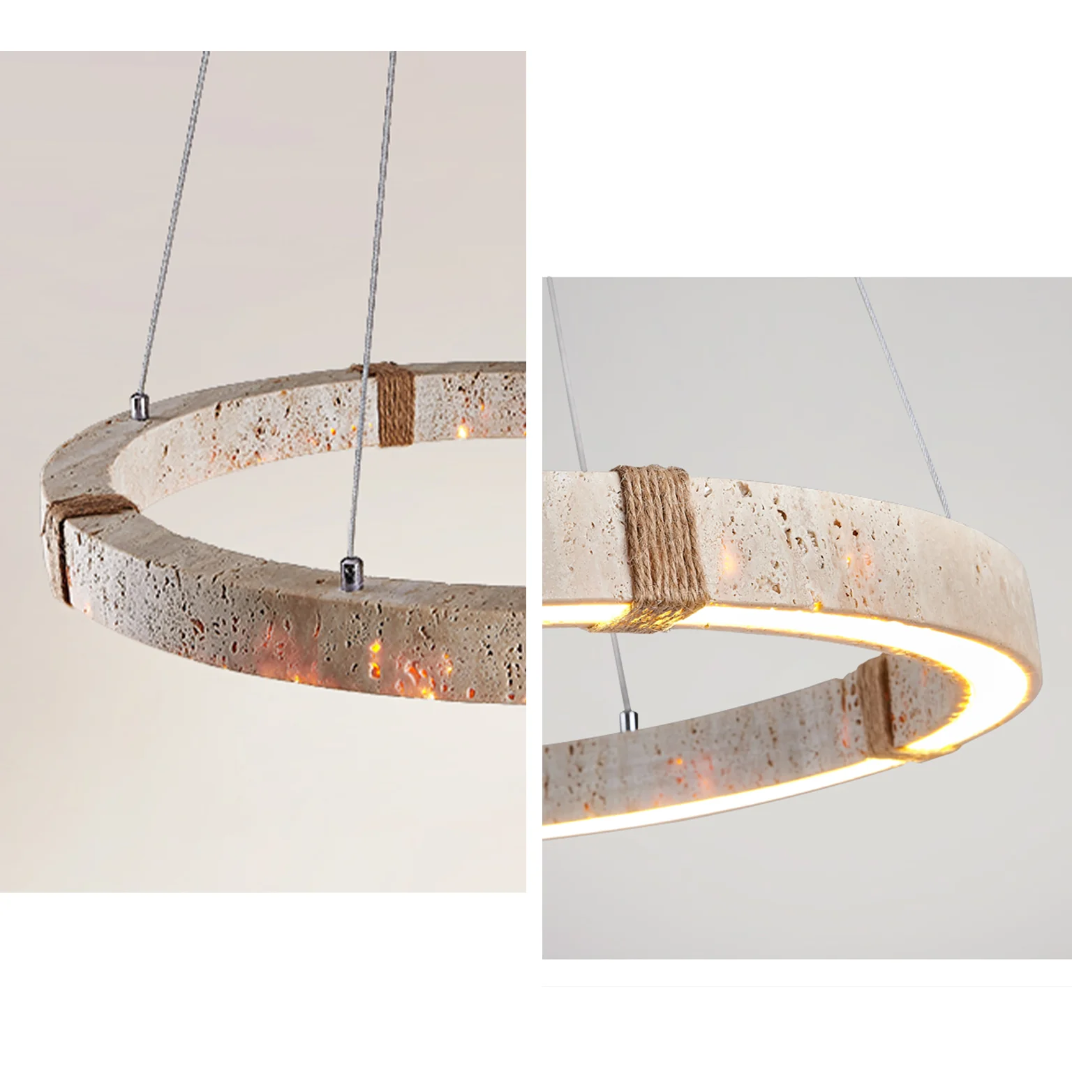 WOMO Circular Travertine Chandelier-WM3061 - Image 8