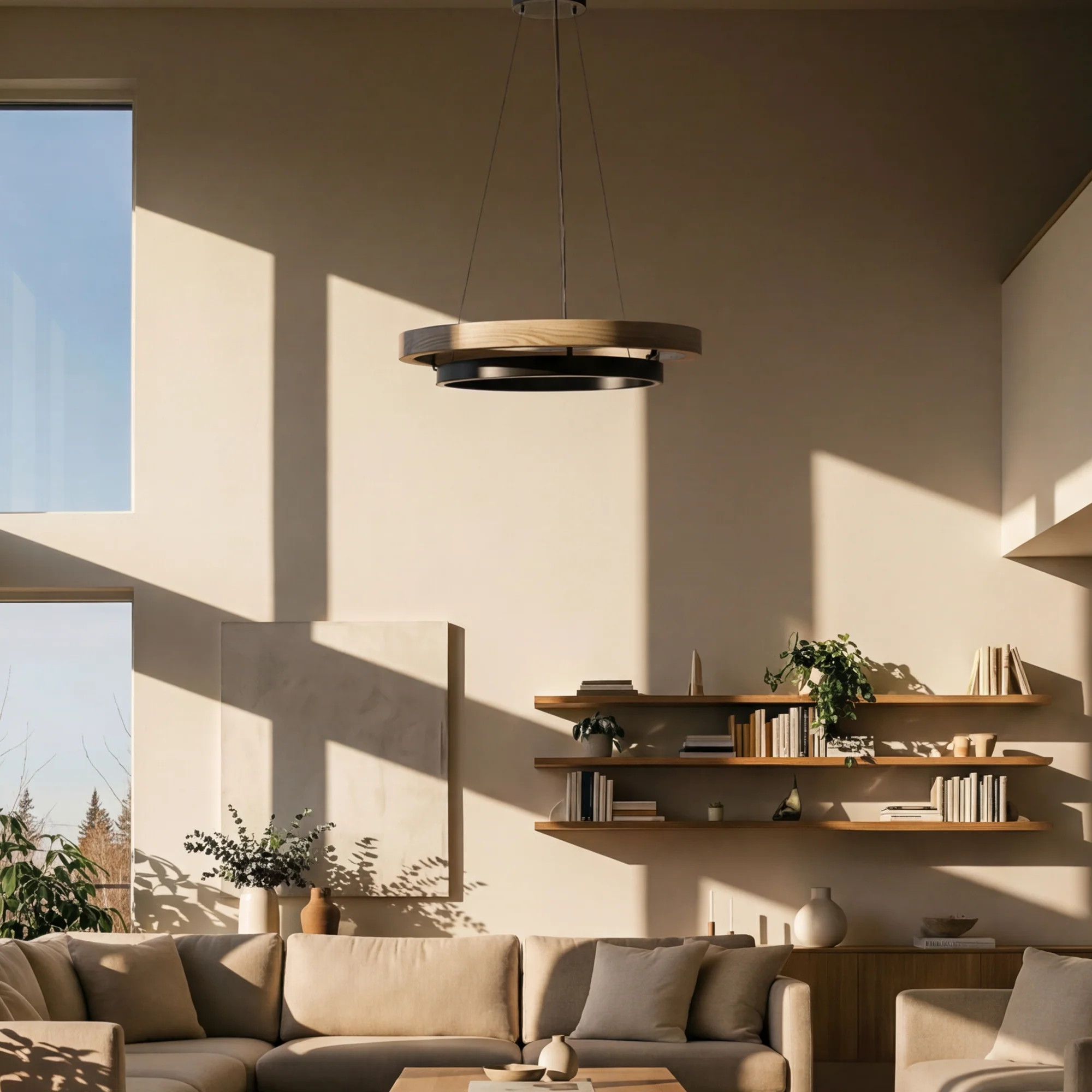 WOMO Circular Wood Led Chandelier-WM2492 - Image 12
