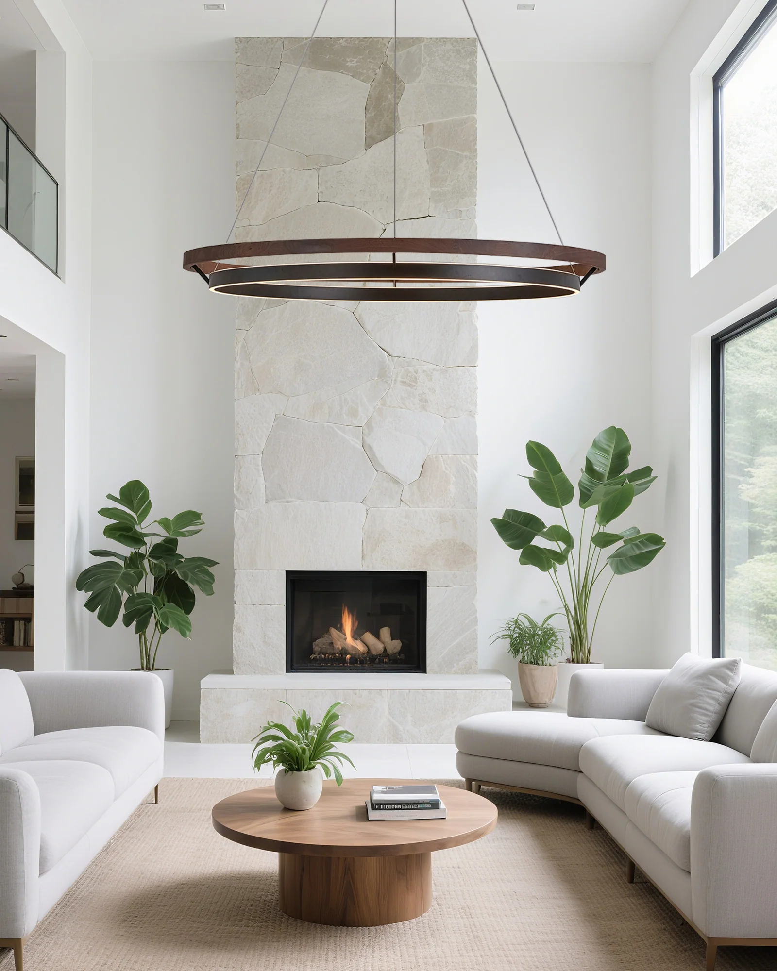 WOMO Circular Led Wood Chandelier-WM2492 - Image 35