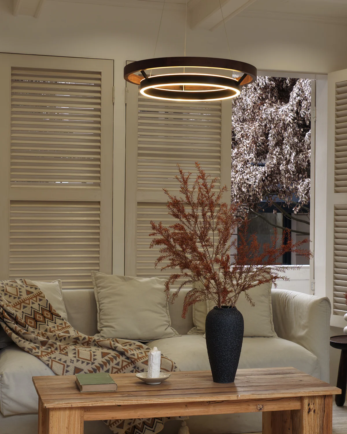 WOMO Circular Wood Led Chandelier-WM2492 - Image 26