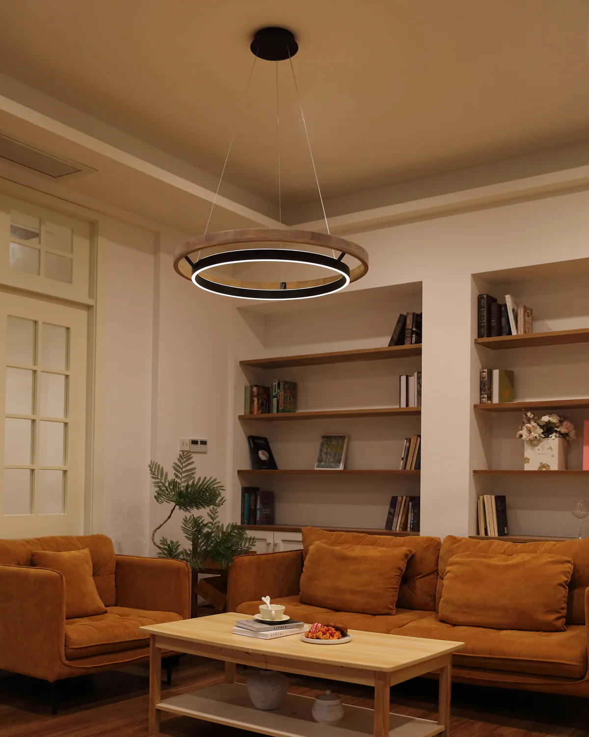 WOMO Circular Wood Led Chandelier-WM2492 - Image 33