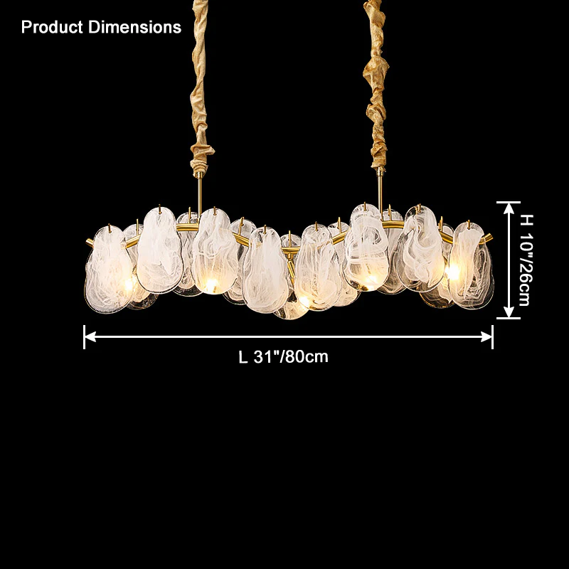 WOMO Cloud Glass Linear Chandelier-WM2358 - Image 8