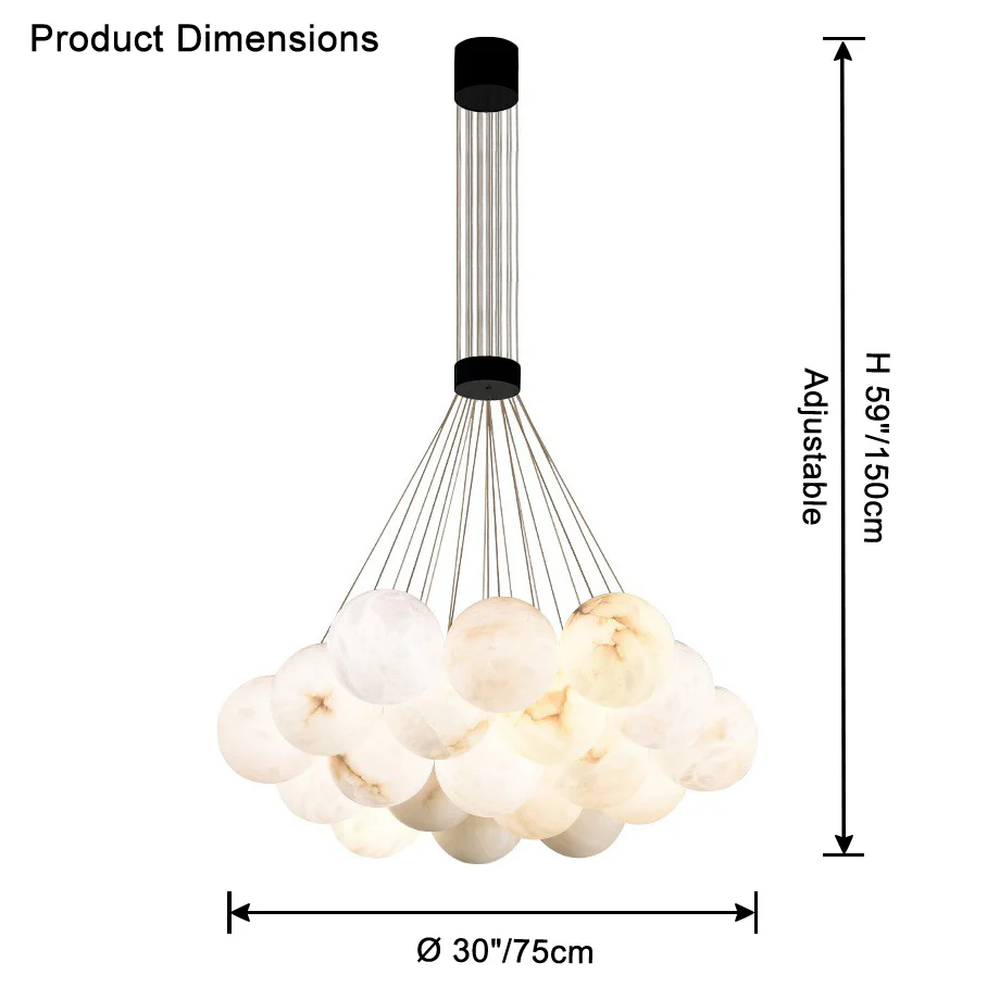 WOMO Cluster Globe Alabaster Pendant Chandelier-WM2865 - Image 13