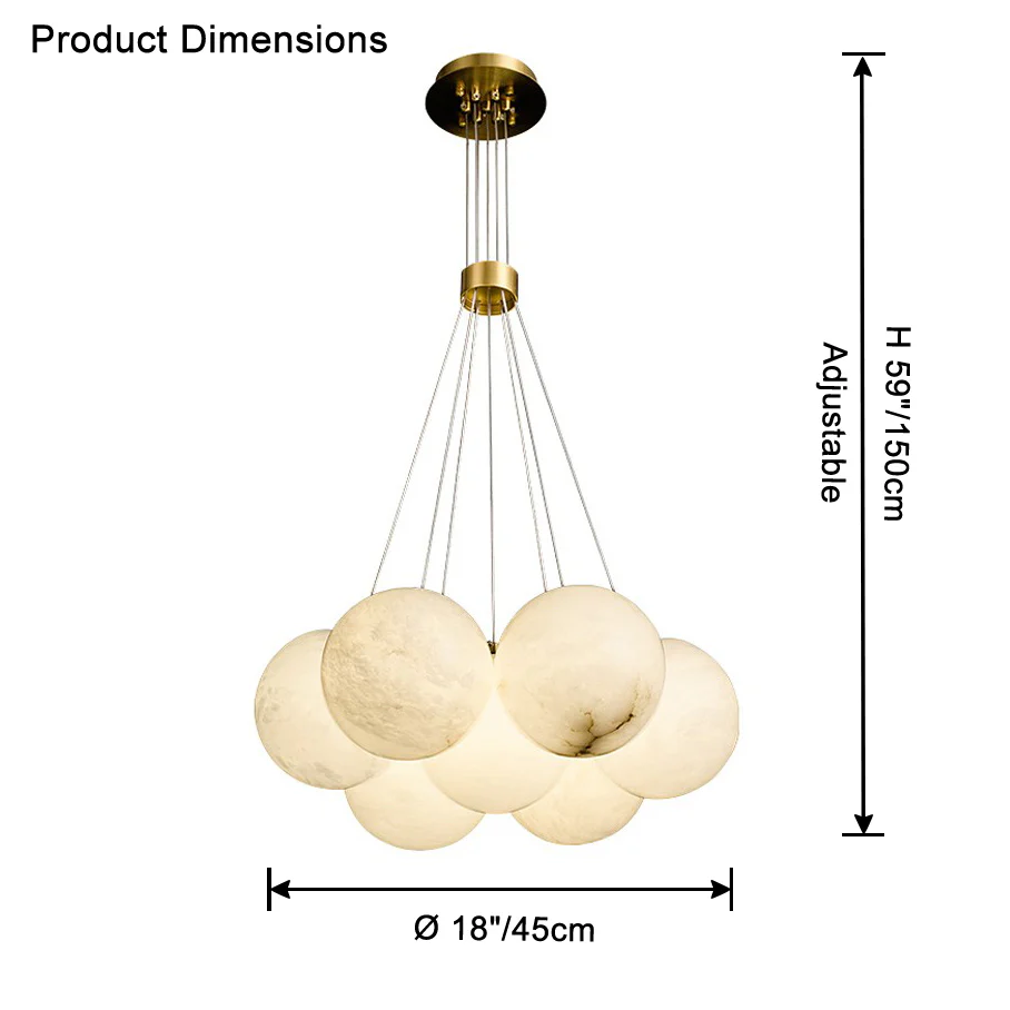 WOMO Cluster Globe Alabaster Pendant Chandelier-WM2865 - Image 15