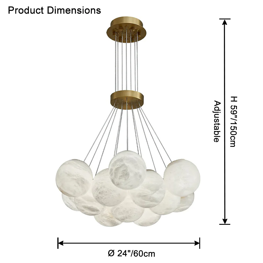 WOMO Cluster Globe Alabaster Pendant Chandelier-WM2865 - Image 17