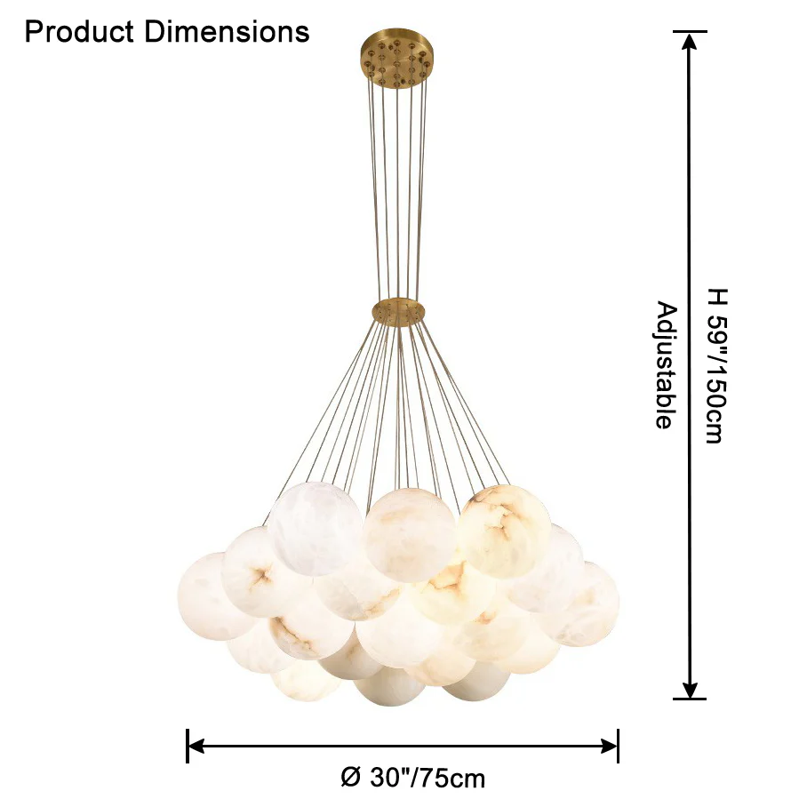 WOMO Cluster Globe Alabaster Pendant Chandelier-WM2865 - Image 19
