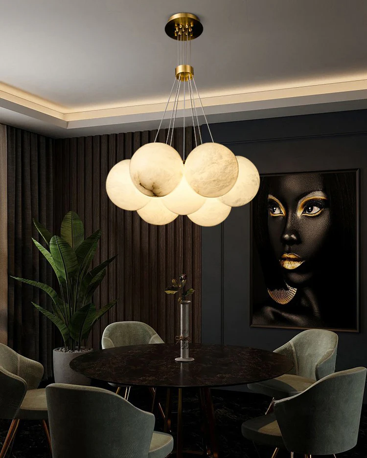 WOMO Cluster Globe Alabaster Pendant Chandelier-WM2865 - Image 3
