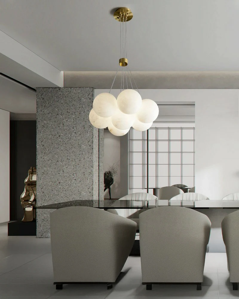 WOMO Cluster Globe Alabaster Pendant Chandelier-WM2865 - Image 4
