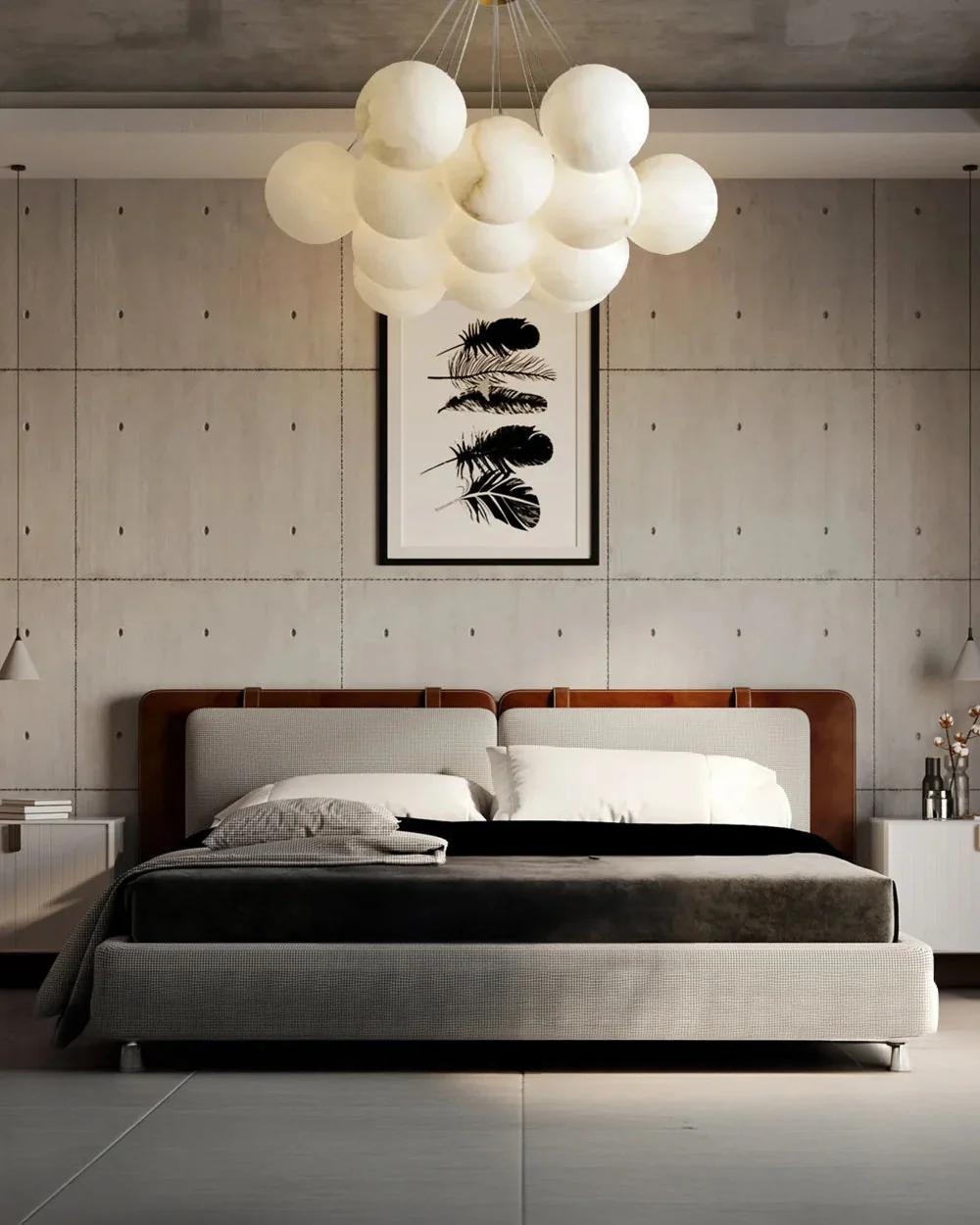 WOMO Cluster Globe Alabaster Pendant Chandelier-WM2865 - Image 5