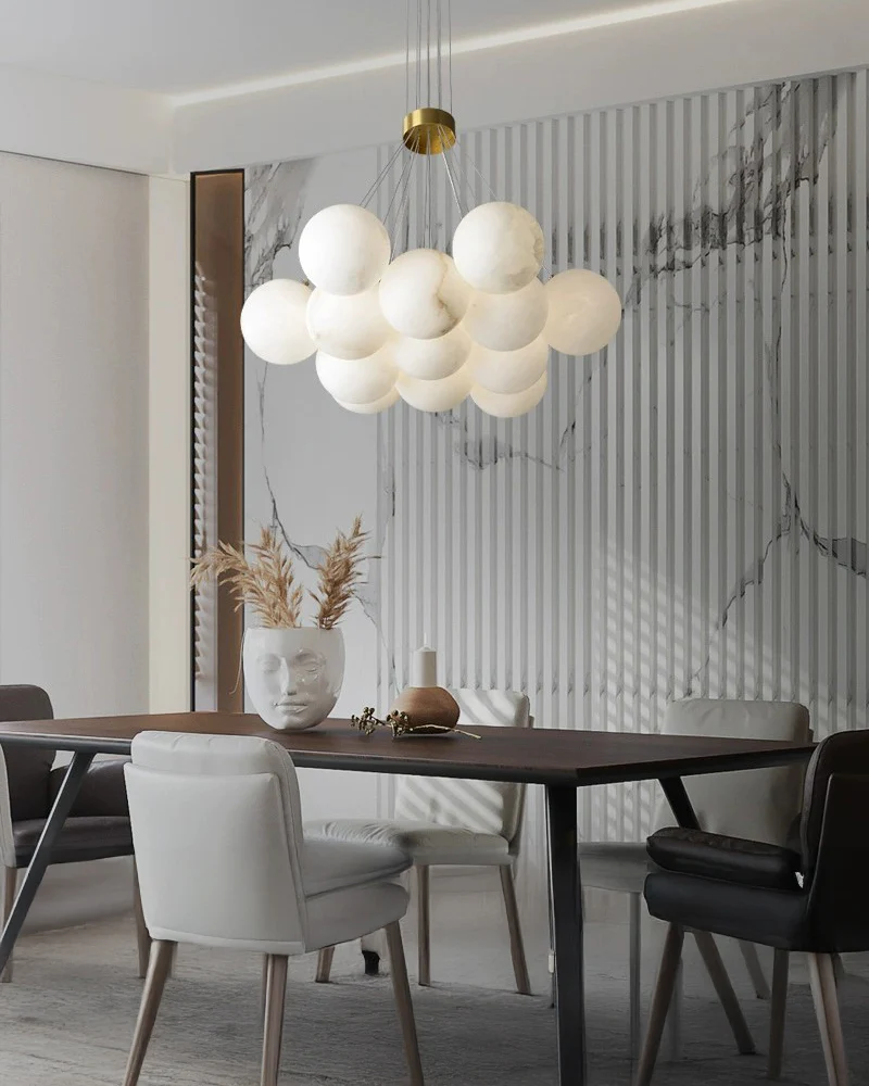 WOMO Cluster Globe Alabaster Pendant Chandelier-WM2865 - Image 6