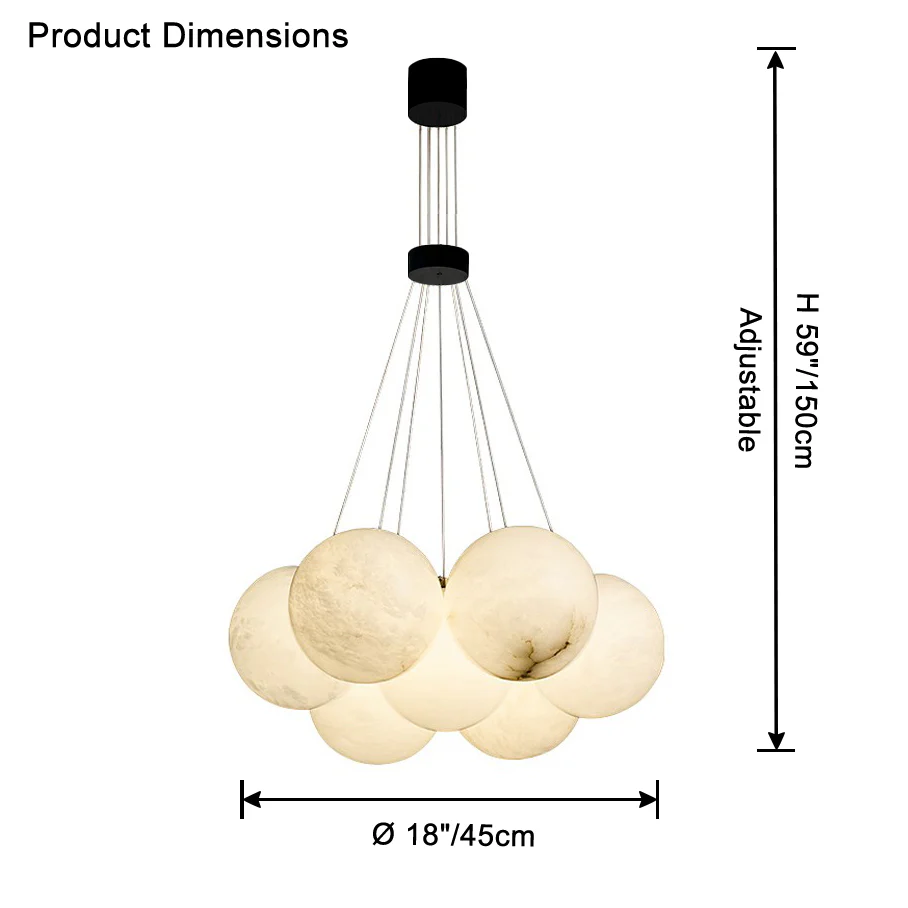 WOMO Cluster Globe Alabaster Pendant Chandelier-WM2865 - Image 9