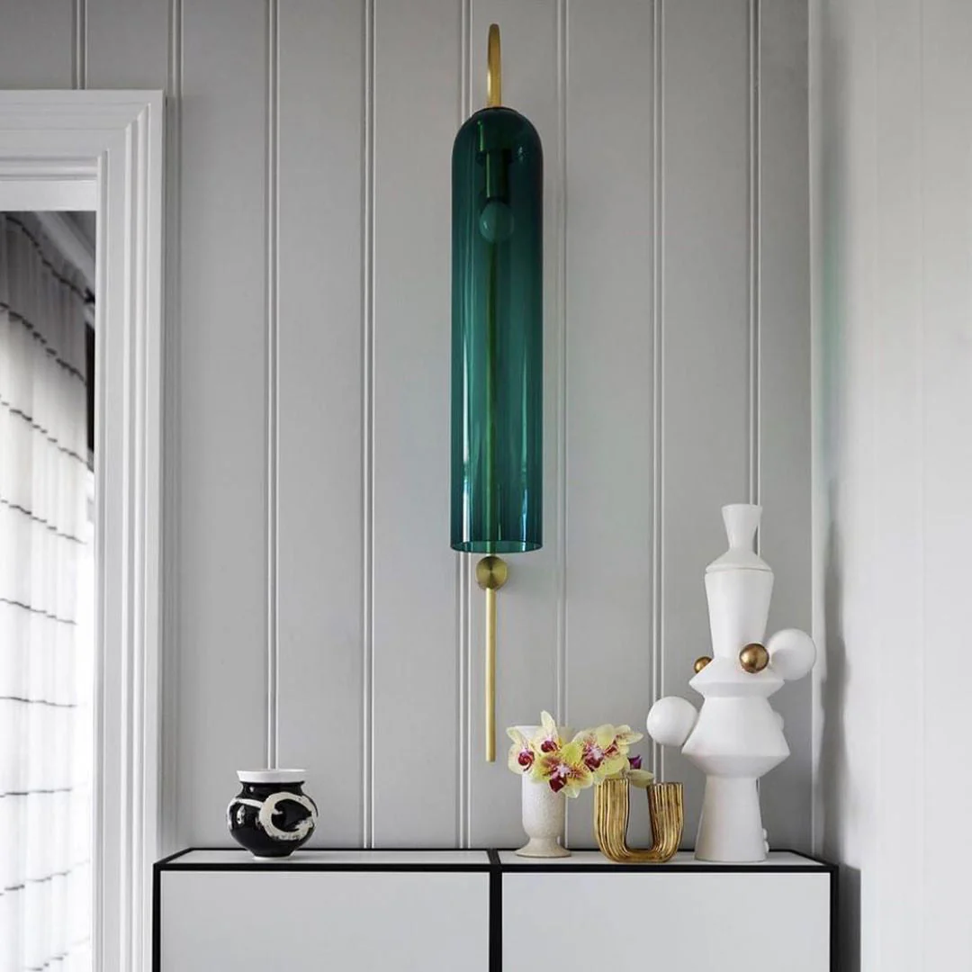 WOMO Colored Glass Cylinder Arched Wall Sconce-WM6109 - Image 15