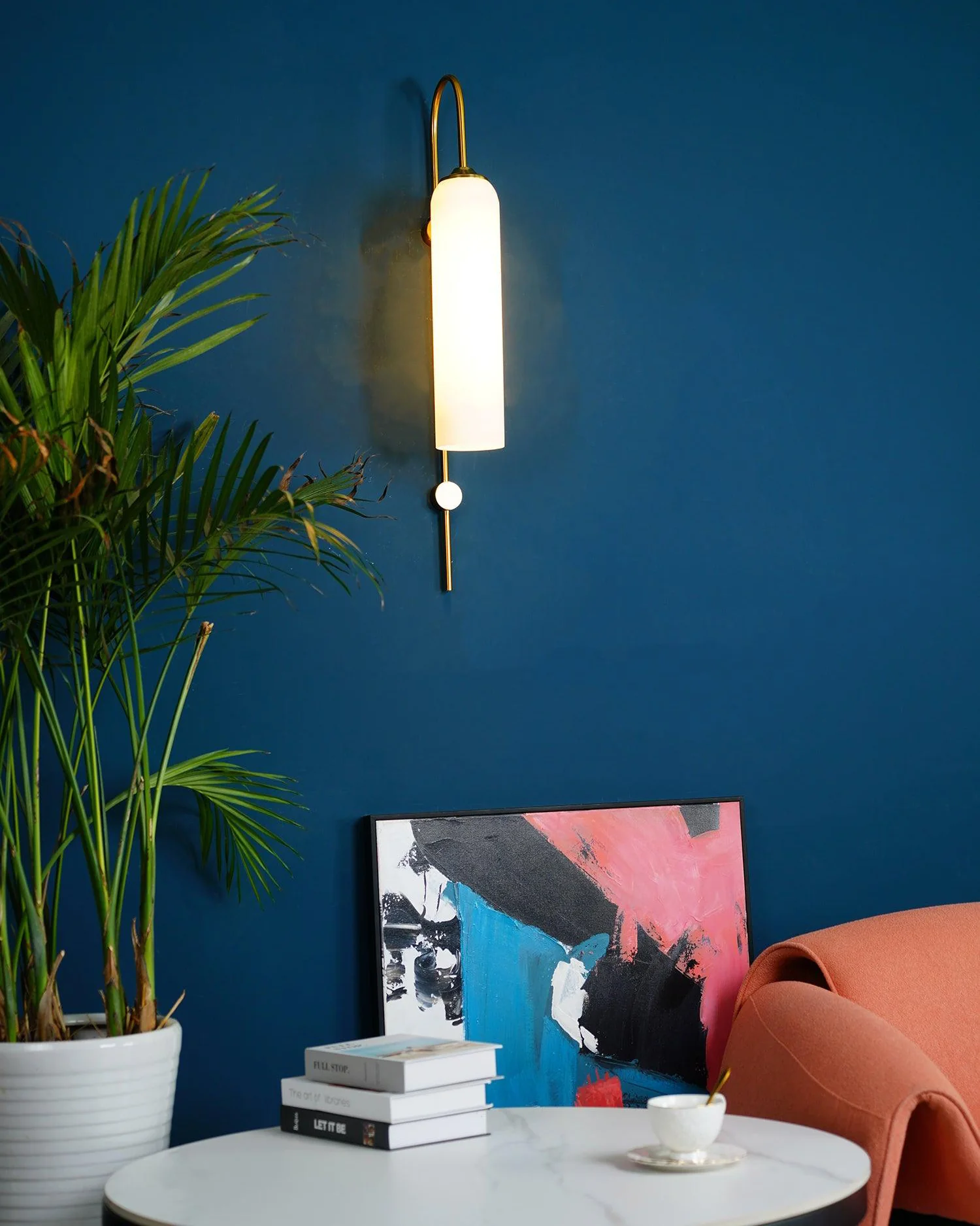 WOMO Colored Glass Cylinder Arched Wall Sconce-WM6109 - Image 2