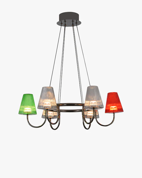 WOMO Colorful Glass Shaded Chandelier-WM3019