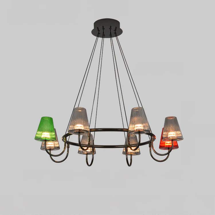 WOMO Colorful Glass Shaded Chandelier-WM3019 - Image 11