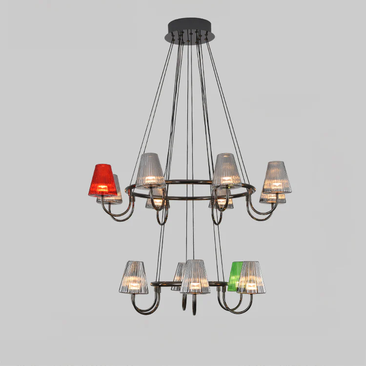 WOMO Colorful Glass Shaded Chandelier-WM3019 - Image 13