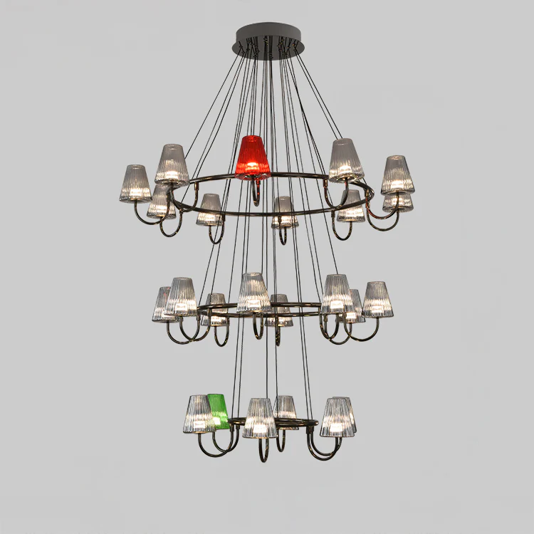 WOMO Colorful Glass Shaded Chandelier-WM3019 - Image 14