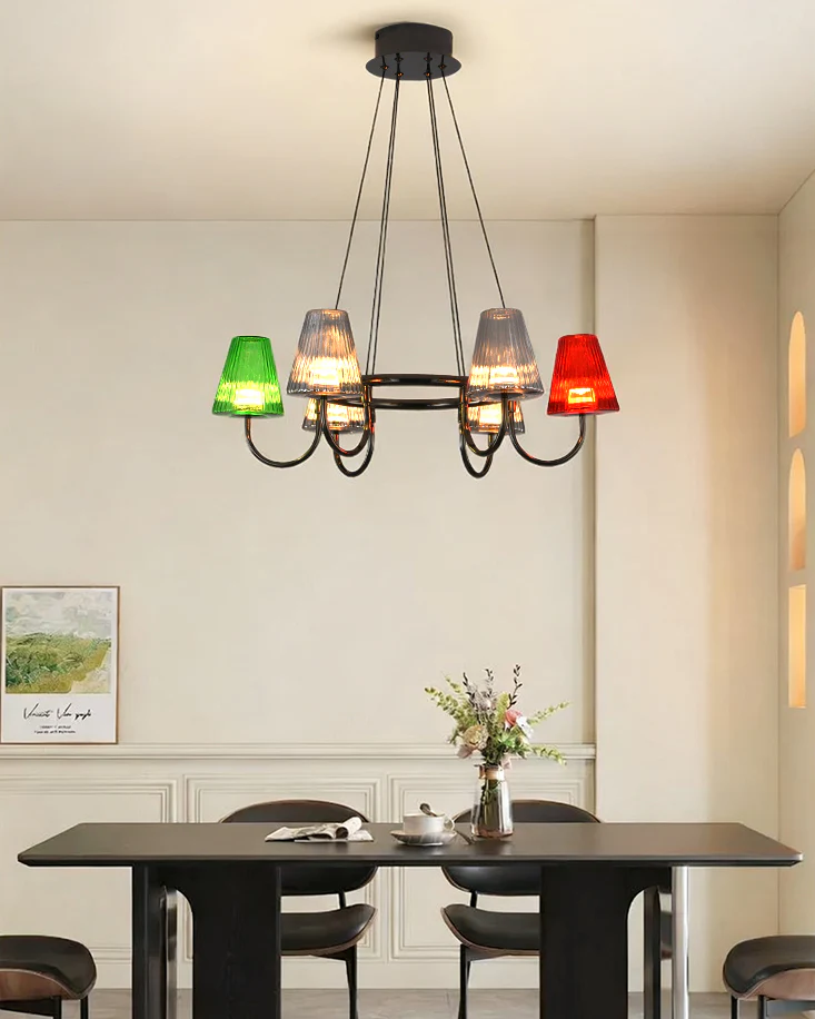 WOMO Colorful Glass Shaded Chandelier-WM3019 - Image 2