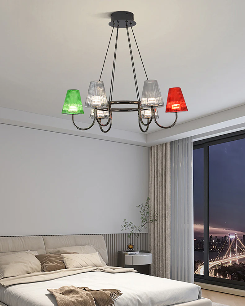 WOMO Colorful Glass Shaded Chandelier-WM3019 - Image 3