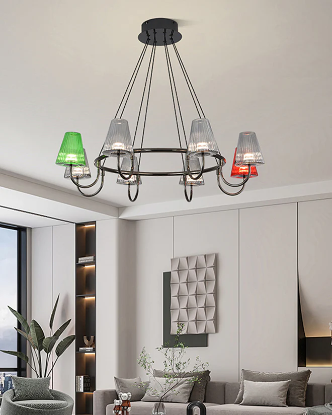 WOMO Colorful Glass Shaded Chandelier-WM3019 - Image 5