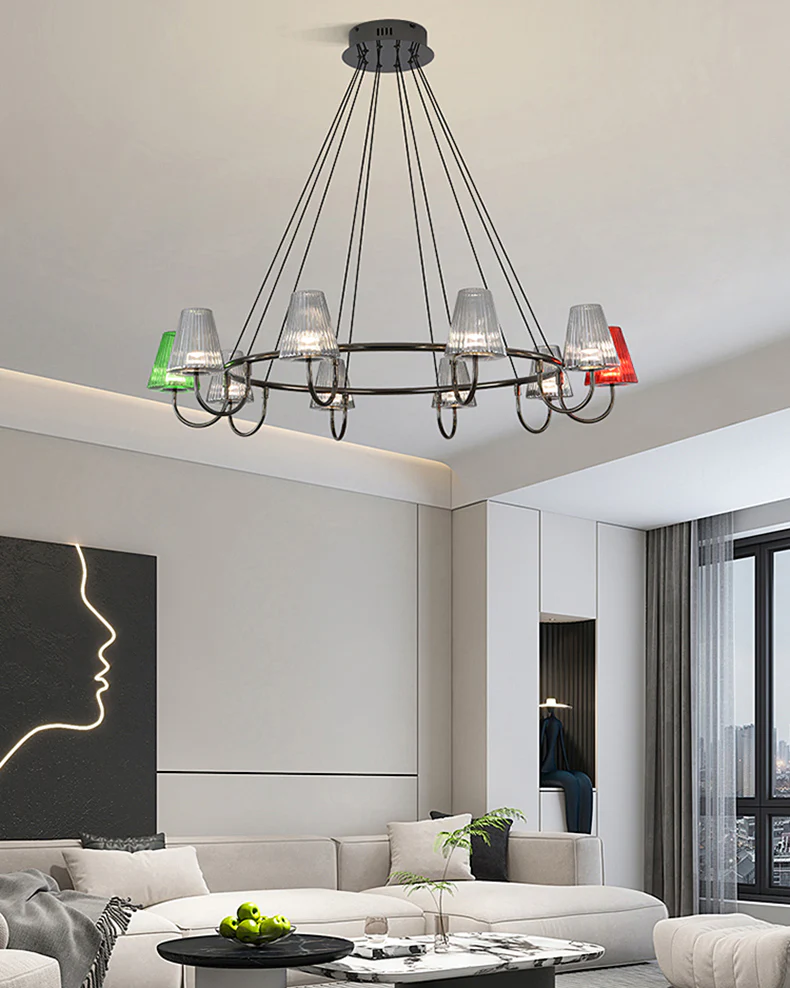 WOMO Colorful Glass Shaded Chandelier-WM3019 - Image 7