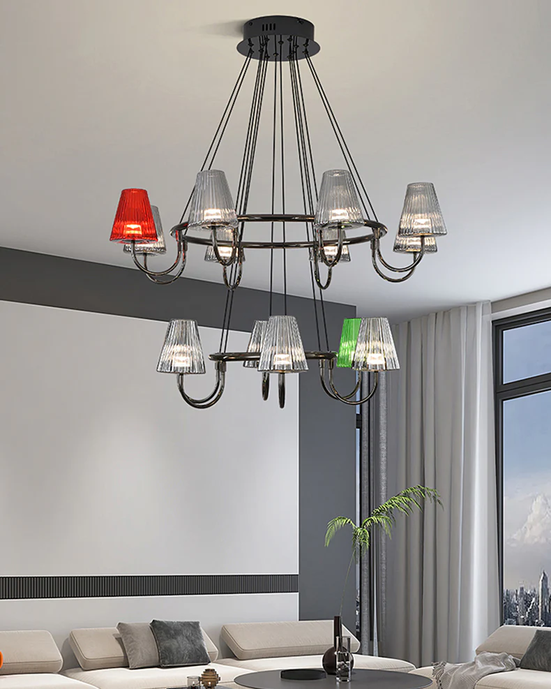 WOMO Colorful Glass Shaded Chandelier-WM3019 - Image 8