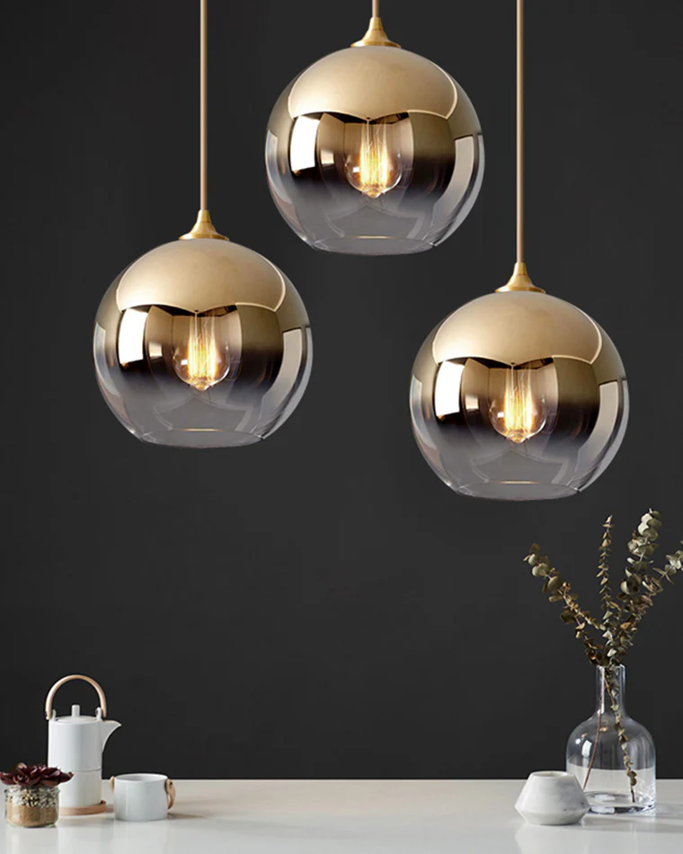 WOMO Coloured Glass Globe Pendant Light-WM2500 - Image 22