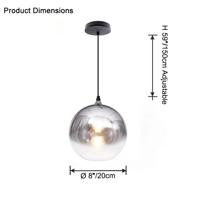 WOMO Coloured Glass Globe Pendant Light-WM2500 - Image 25