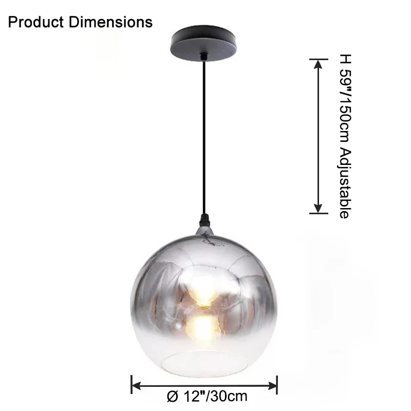 WOMO Coloured Glass Globe Pendant Light-WM2500 - Image 29