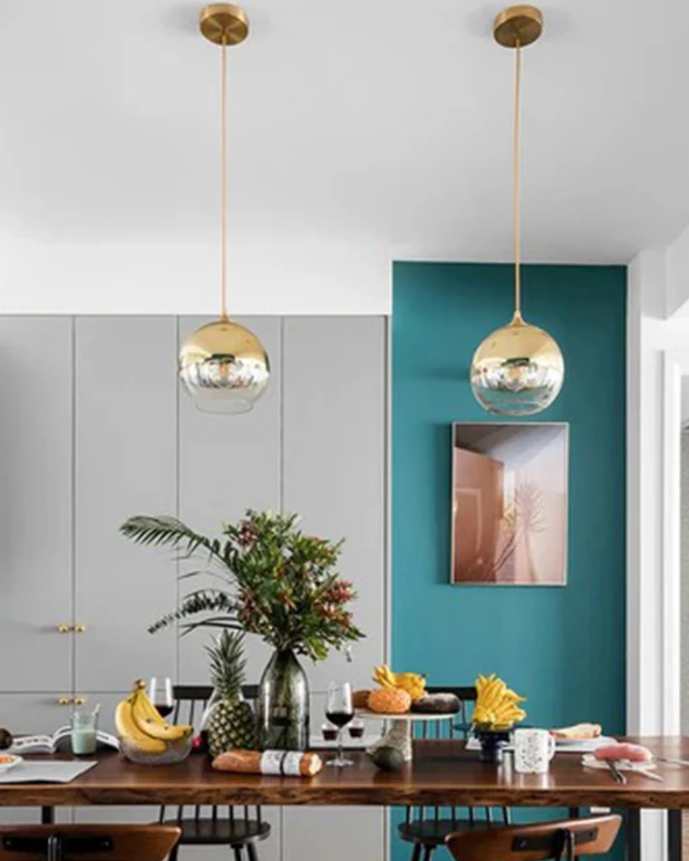 WOMO Coloured Glass Globe Pendant Light-WM2500 - Image 3