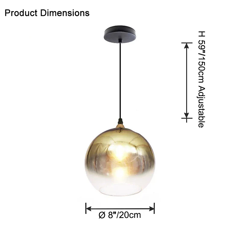 WOMO Coloured Glass Globe Pendant Light-WM2500 - Image 31