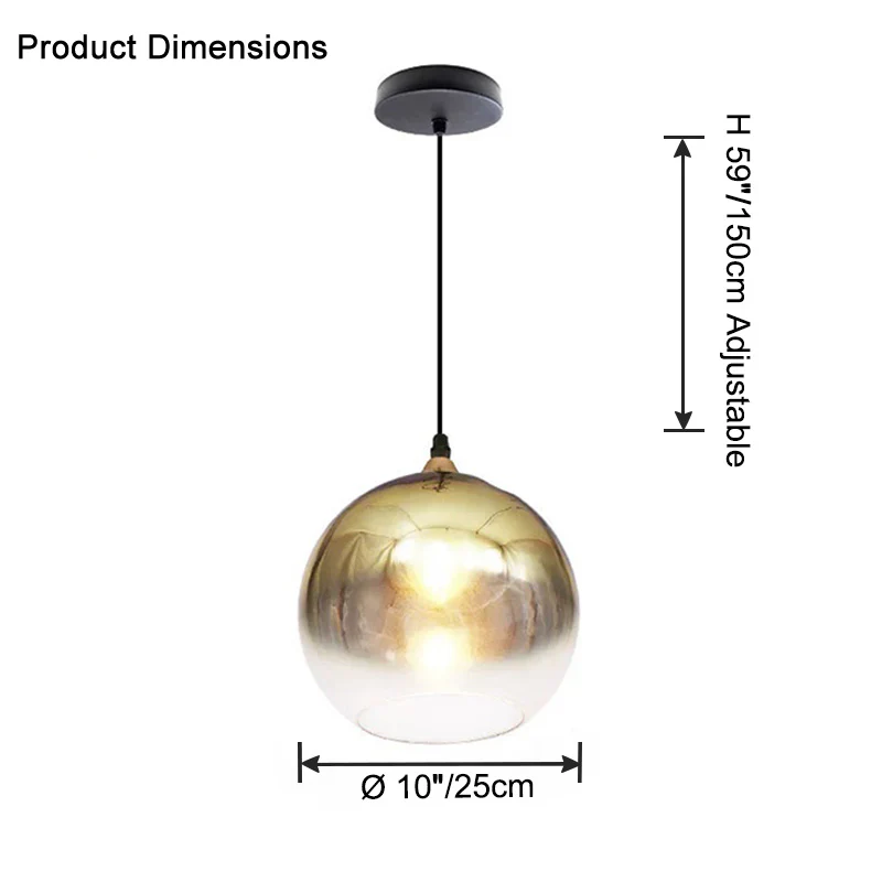 WOMO Coloured Glass Globe Pendant Light-WM2500 - Image 33