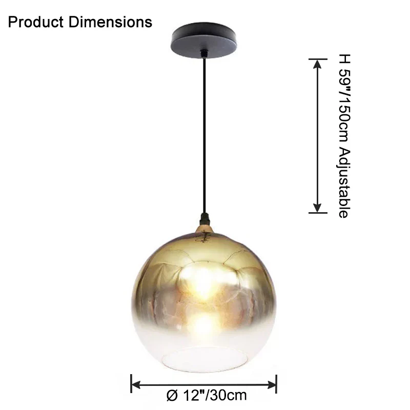 WOMO Coloured Glass Globe Pendant Light-WM2500 - Image 35