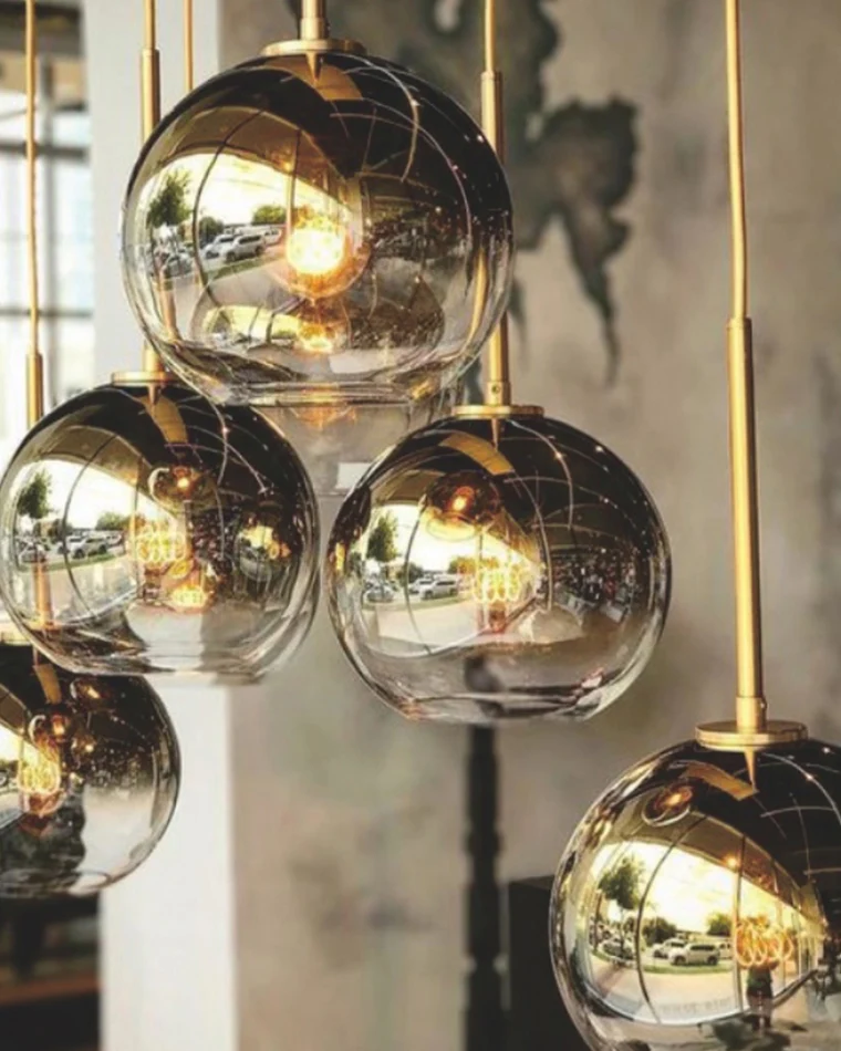 WOMO Coloured Glass Globe Pendant Light-WM2500 - Image 8