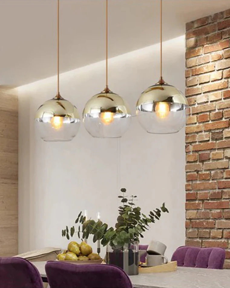 WOMO Coloured Glass Globe Pendant Light-WM2500 - Image 9