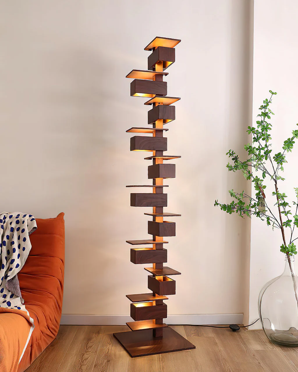 WOMO Column Walnut Floor Lamp-WM7110 - Image 8