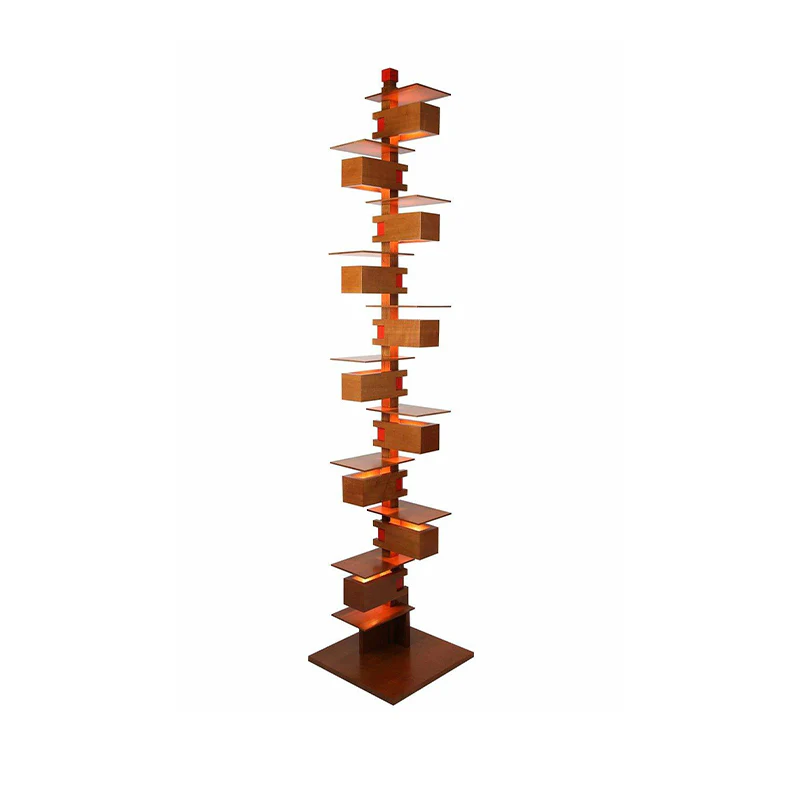 WOMO Column Walnut Floor Lamp-WM7110 - Image 9