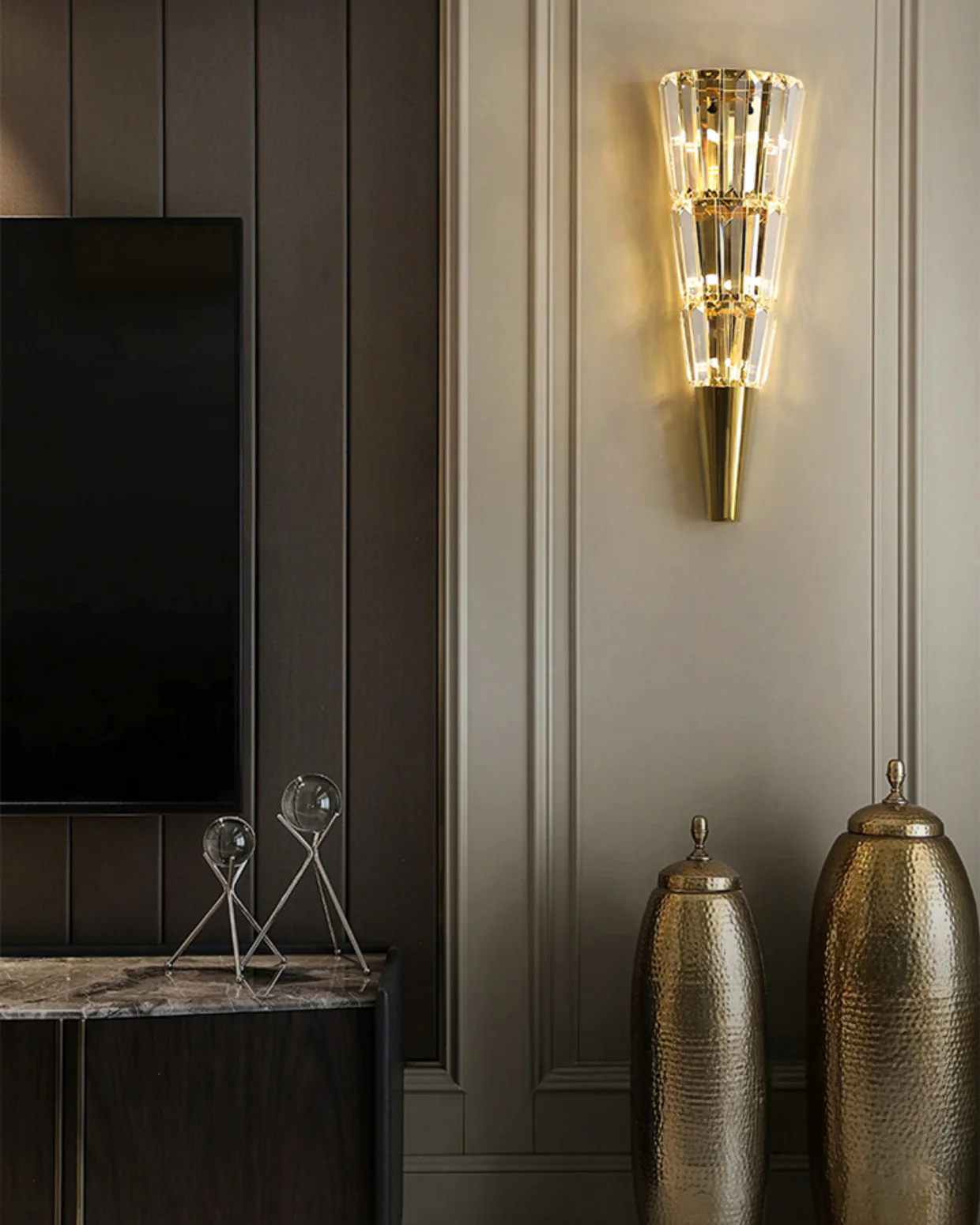 WOMO Cone Crystal Wall Sconce -WM6163 - Image 2