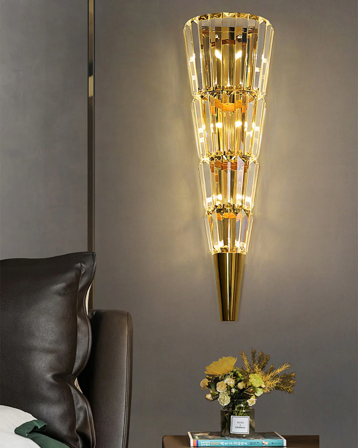 WOMO Cone Crystal Wall Sconce -WM6163 - Image 6