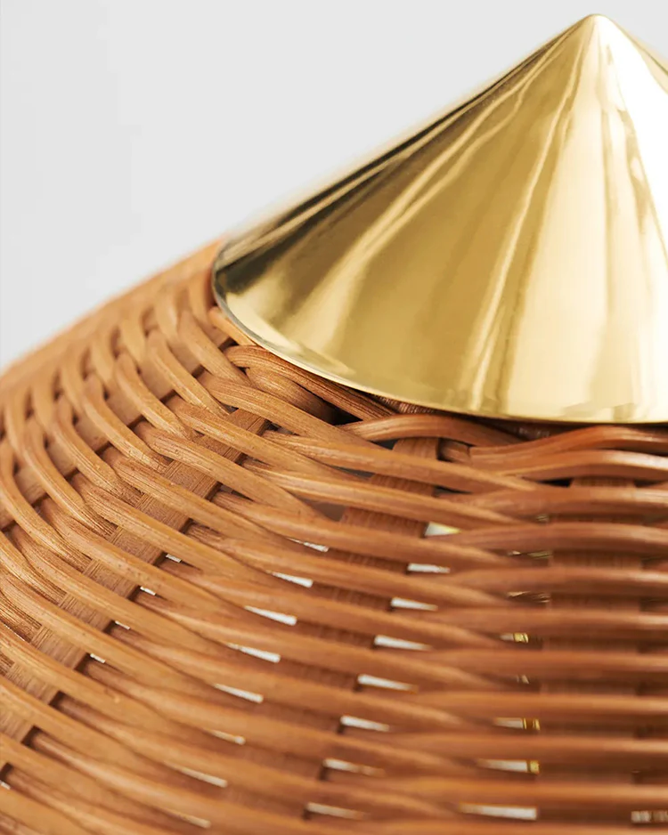 WOMO Rattan Fabric Cone Floor Lamp-WM7095 - Image 13