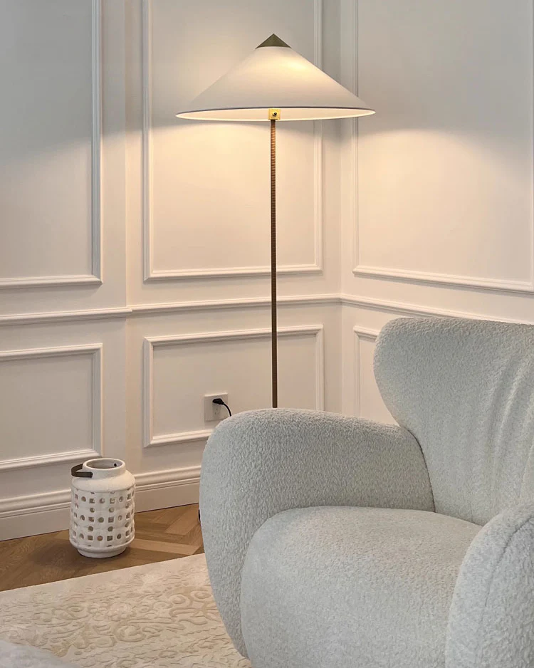 WOMO Rattan Fabric Cone Floor Lamp-WM7095 - Image 4