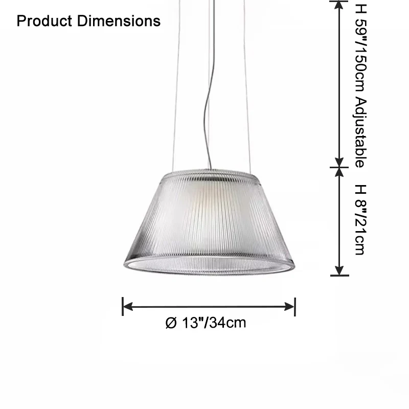 WOMO Conical Drum Glass Pendant Light-WM2788 - Image 19