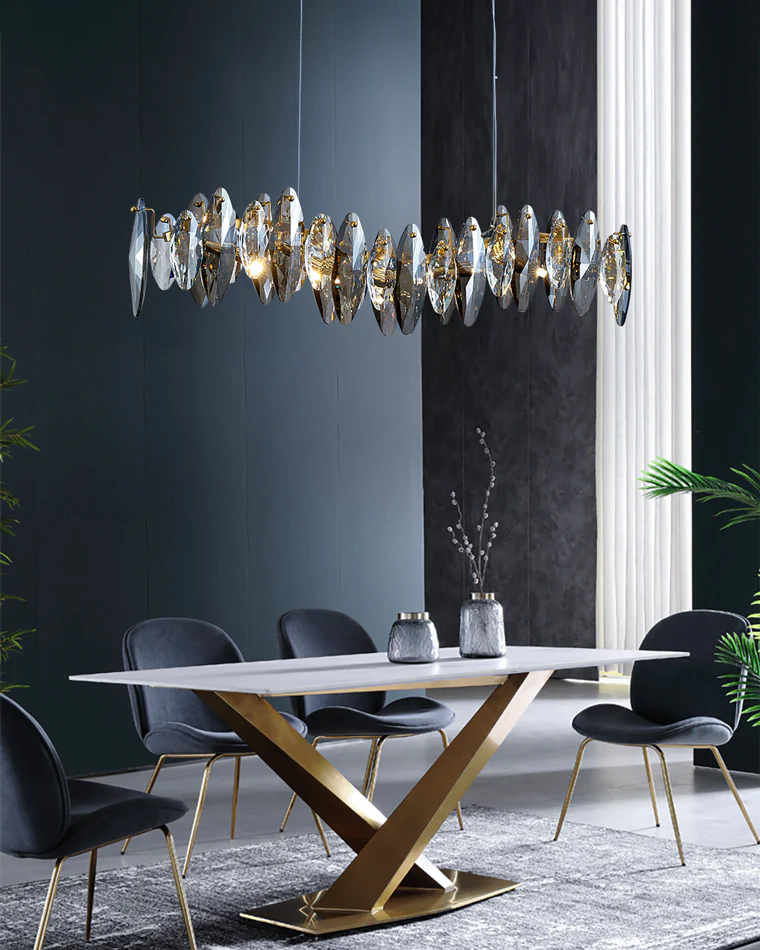 WOMO Smoked Crystal Linear Chandelier-WM2188 - Image 11