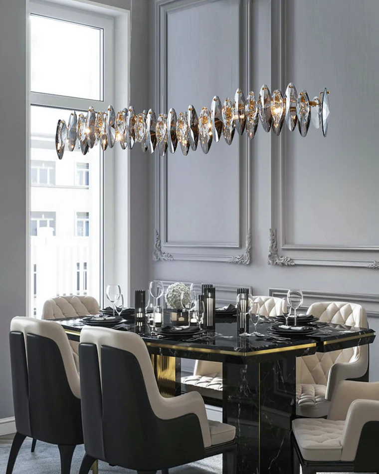 WOMO Smoked Crystal Linear Chandelier-WM2188 - Image 12