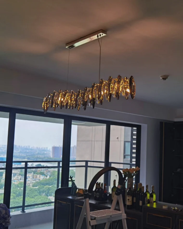 WOMO Smoked Crystal Linear Chandelier-WM2188 - Image 14