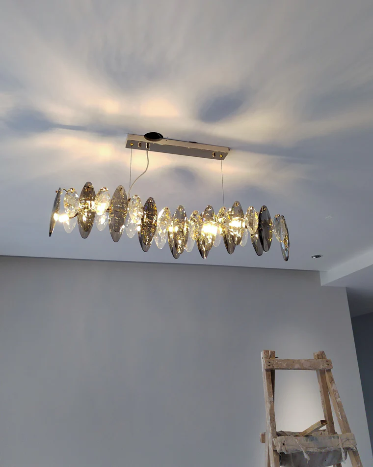 WOMO Smoked Crystal Linear Chandelier-WM2188 - Image 16