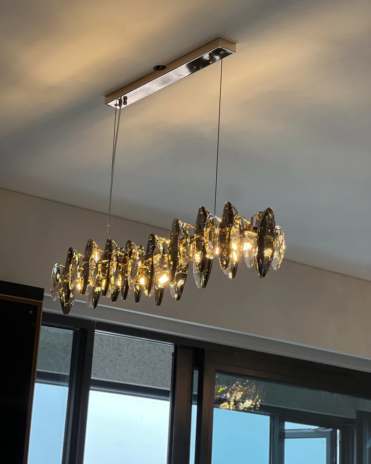 WOMO Smoked Crystal Linear Chandelier-WM2188 - Image 18